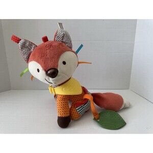 Skip Hop Bandana Buddies Fox Baby Teether Rattle 9" Sensory Toy